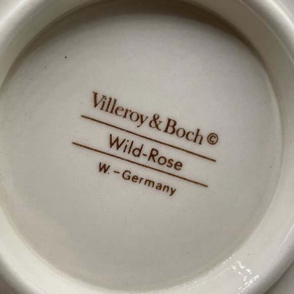 Villeroy & Boch Wild Rose Vintage Sauceboat w/Underplate Porcelain Hand Painted - Picture 6 of 6